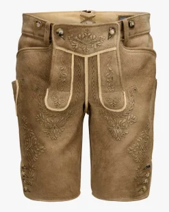 Wiesnlederhose kurz aus Hirschleder