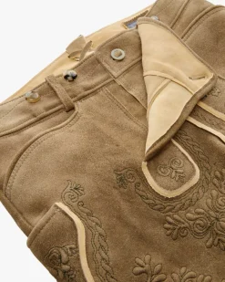 Wiesnlederhose kurz aus Hirschleder