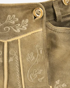 Wiesnlederhose kurz aus Ziegenleder