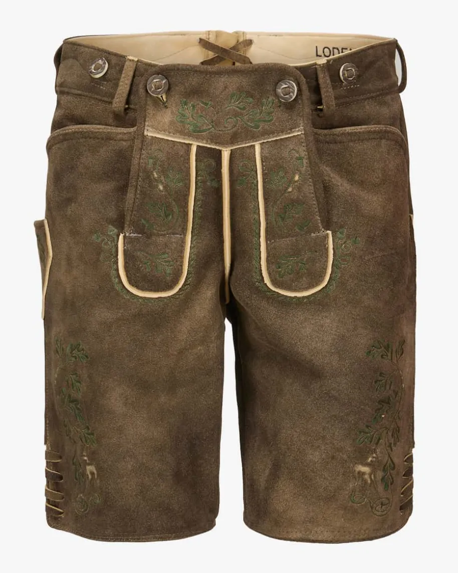 Wiesnlederhose kurz aus Ziegenleder