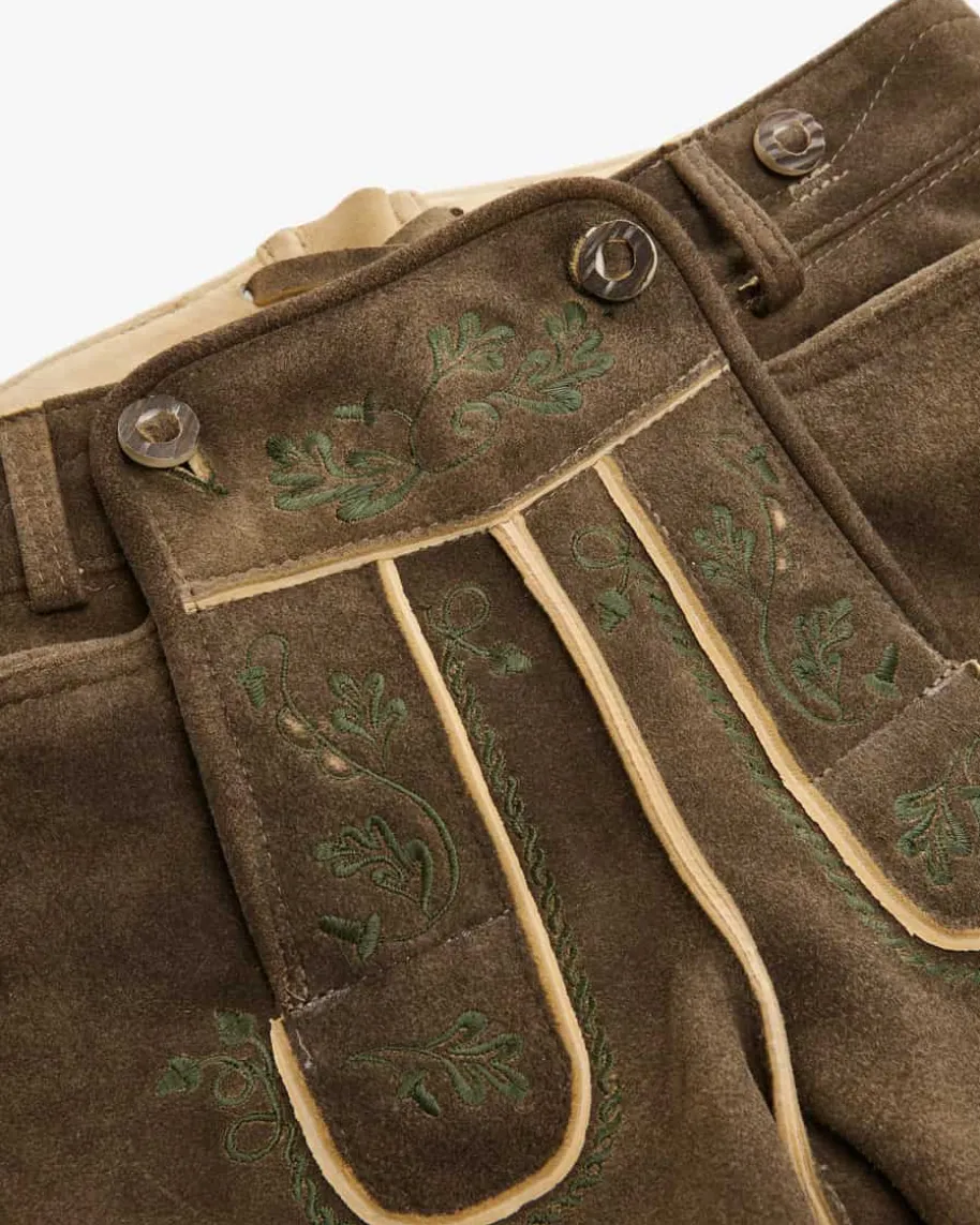 Wiesnlederhose kurz aus Ziegenleder