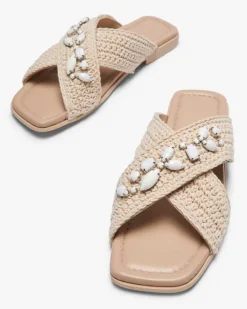 Woven Crossed Stones Pantoletten