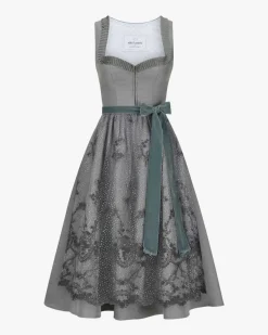 x LODENFREY Midi-Dirndl mit Spitzenschürze