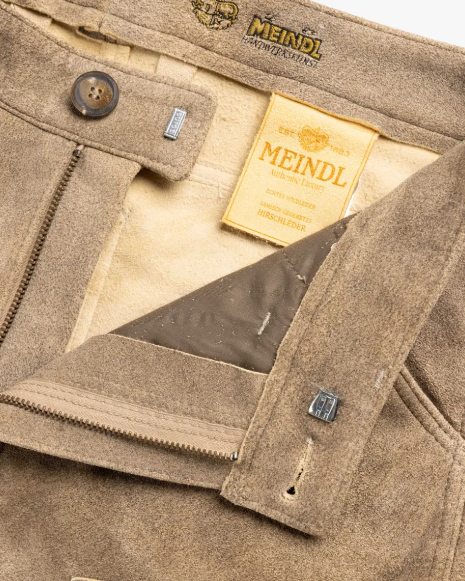 x Meindl Oktoberfest Lederhose kurz aus Hirschleder